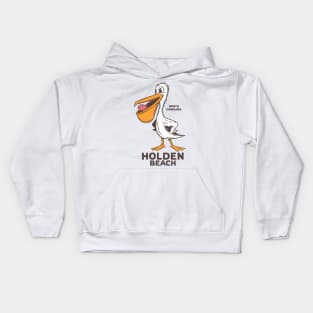 Holden Beach, NC Summertime Vacationing Pelican & Fish Kids Hoodie